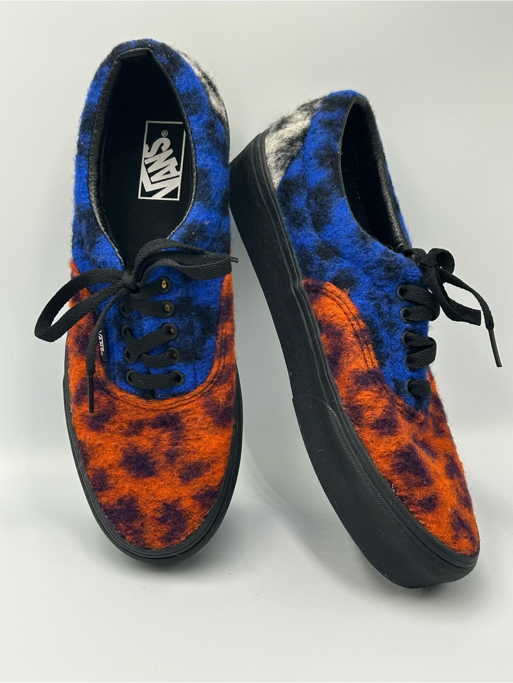Vans Men's Low-Top Lace-Up Sneakers Fuzzy Muli Color Leopard Creepers